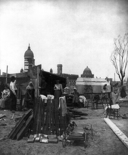 San Francisco Earthquake. /Na Refugee Camp, Following The Earthquake Of 18 April 1906. Stereograph, 1906. Poster Print by Granger Collection - Item # VARGRC0119567