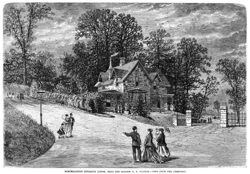 Woodlawn Cemetery, 1869. /Nview Of The Northeastern Entrance Lodge At Woodlawn Cemetery In Westchester County, New York, Near The Harlem Railroad Station. Wood Engraving, American, 1869. Poster Print by Granger Collection - Item # VARGRC0354186 Woodlawn Cemetery, 1869. /Nview Of The Northeastern Entrance Lodge At Woodlawn Cemetery In Westchester County, New York, Near The Harlem Railroad Station. Wood Engraving, American, 1869. Poster Print by Granger Collection - Item # VARGRC0354186