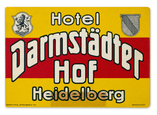 Luggage Label. /Nluggage Label From The Hotel Darmst_Dter Hof In Heidelberg, Germany, Early 20Th Century. Poster Print by Granger Collection - Item # VARGRC0095816