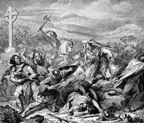 Charles Martel (C688-741). /Nfrankish Ruler, Duke Of Austrasia, 715-741. Charles Martel Defeating The Caliph'S Army, Under Abd-Er-Rahman, At Tours, France, 732. Line Engraving, 19Th Century. Poster Print by Granger Collection - Item # VARGRC0059143