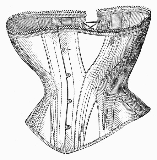 Corset Advertisement, 1869. /Nshort Corset Of Gray Coutil. Line Engraving, American, 1869. Poster Print by Granger Collection - Item # VARGRC0016792