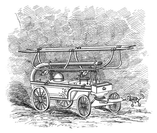 Firefighting, C1834. /Nan American Hand-Pulled Fire Engine Dating From C1834. Engraving, English, 1885. Poster Print by Granger Collection - Item # VARGRC0266677