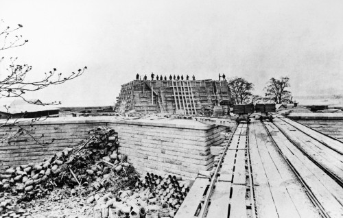 Statue Of Liberty: Pedestal. /Nthe Unfinished Pedestal, Built On The Foundation Of An Abandoned Fort On Bedloe Island In New York Harbor, 1883. Poster Print by Granger Collection - Item # VARGRC0125166