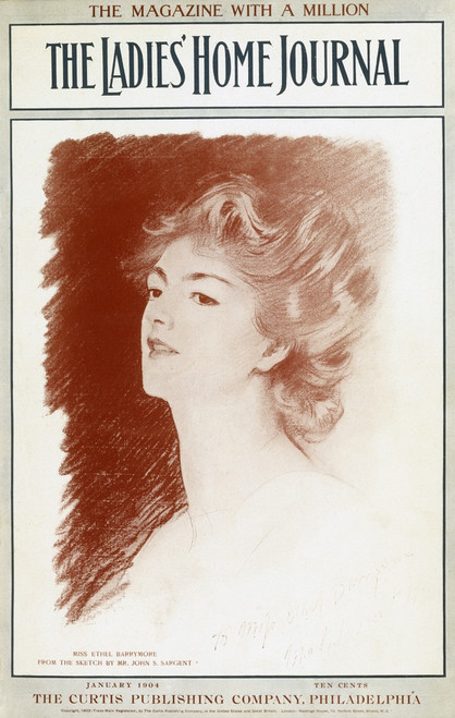 Ethel Barrymore (1879-1959). /Namerican Actress. Cover Of The January 1904 Issue Of 'The Ladies' Home Journal,' Featuring A Portrait Drawing Of Barrymore By John Singer Sargent. Poster Print by Granger Collection - Item # VARGRC0116452