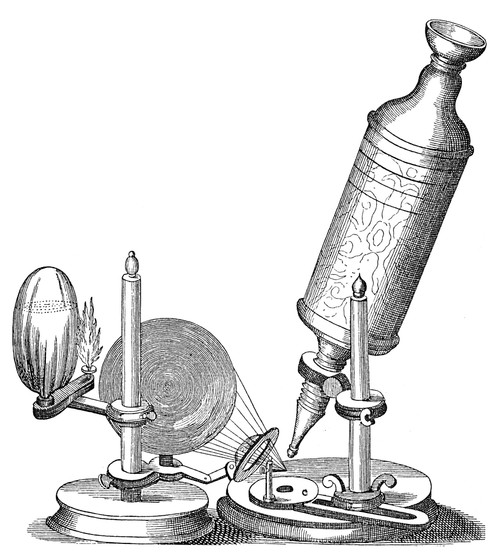 Robert Hooke'S Microscope. /Nline Engraving After The Illustration In His 'Micrographia,' 1665. Poster Print by Granger Collection - Item # VARGRC0015026