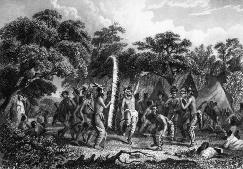 Native Americans: Dance. /Nperformance Of The Beggar'S Dance In A Native American Village. Steel Engraving, American, 1853, After A Drawing By Seth Eastman. Poster Print by Granger Collection - Item # VARGRC0172768