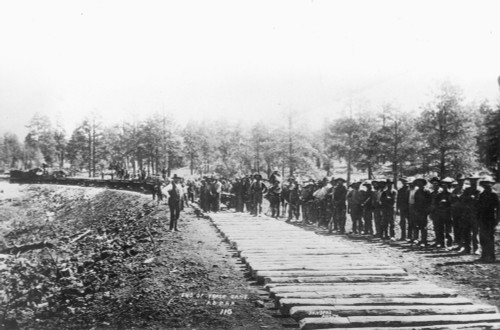 Railroad Construction. /Nthe Building Of The Atlantic And Pacific Railroad West From Albuquerque, New Mexico, 1880S. Poster Print by Granger Collection - Item # VARGRC0013063