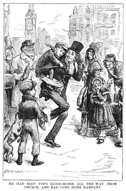 Dickens: Christmas Carol, 1843. Bob Cratchit And Tiny Tim. Illustration From A 19Th Century Edition Of Charles Dickens' 'A Christmas Carol.' Poster Print by Granger Collection - Item # VARGRC0070028