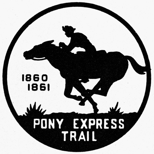 Pony Express Trail. /Nlogo For The Pony Express Mail Transport Trail Linking Missouri With California. Poster Print by Granger Collection - Item # VARGRC0098718
