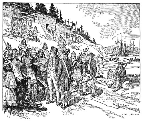 Vancouver Island, 1778. /Ncaptain James Cook At Nootka Sound, Vancouver Island, Canada, In 1778. Drawing By Charles W. Jefferys. Poster Print by Granger Collection - Item # VARGRC0015751