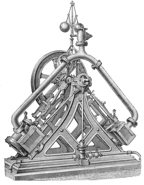 Diagonal Steam Engine, 19th Century Poster Print by Science Source