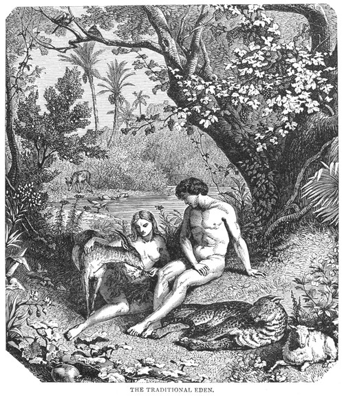 Adam & Eve. /N19Th Century American Wood Engraving. Poster Print by Granger Collection - Item # VARGRC0017247