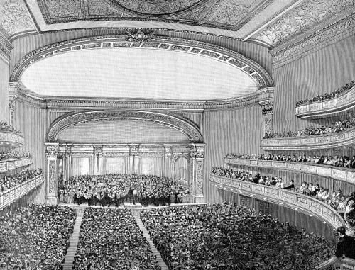 Nyc: Carnegie Hall, 1891. /Nthe Interior Of Carnegie Hall At Its Opening In New York City, May 1891. Contemporary American Line Engraving. Poster Print by Granger Collection - Item # VARGRC0015999