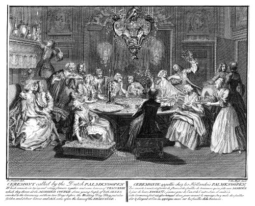 Amsterdam: Wedding. /Ndutch Wedding Tradition Of Tying Flowers Together To Throw At The Married Couple. Copper Engraving, 18Th Century. Poster Print by Granger Collection - Item # VARGRC0266166