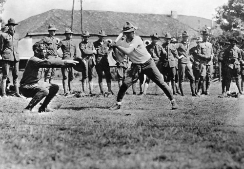 World War I: Baseball. /Namerican Soldiers Playing Baseball In Europe During World War I, With Equipment Donated By The Y.M.C.A. Photograph, C1917. Poster Print by Granger Collection - Item # VARGRC0259803