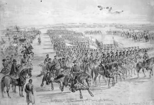 Lincoln: Army Of The Potomac, 1865. President Abraham Lincoln Reviewing The Cavalry Of The Army Of The Potomac, 9 April 1865. Pencil Drawing By Alfred R. Waud, 1865. Poster Print by Granger Collection - Item # VARGRC0034840