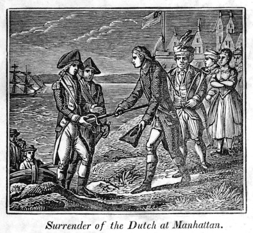 New York, 1664. /Na Representation Of The Surrender Of New Amsterdam In 1664. Wood Engraving, American, 1833. Poster Print by Granger Collection - Item # VARGRC0064011