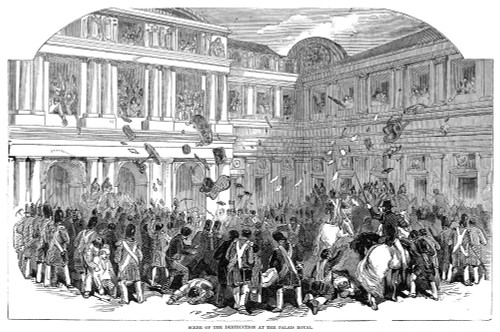 France: Revolution Of 1848. /N'Scene Of The Destruction At The Palais Royal.' Wood Engraving From A Contemporary English Newspaper. Poster Print by Granger Collection - Item # VARGRC0034181