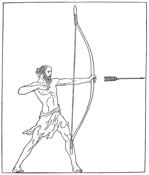 Homer: The Odyssey. /Nodysseus Bending His Bow In Contest With The Suitors Of His Wife. Drawing, C1918, By Willy Pogany. Poster Print by Granger Collection - Item # VARGRC0012037 Homer: The Odyssey. /Nodysseus Bending His Bow In Contest With The Suitors Of His Wife. Drawing, C1918, By Willy Pogany. Poster Print by Granger Collection - Item # VARGRC0012037