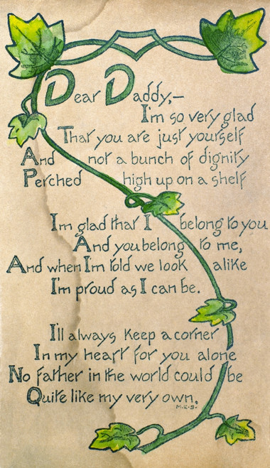 Father'S Day Card, 1912. /Namerican Father'S Day Card, 1912. Poster Print by Granger Collection - Item # VARGRC0095789