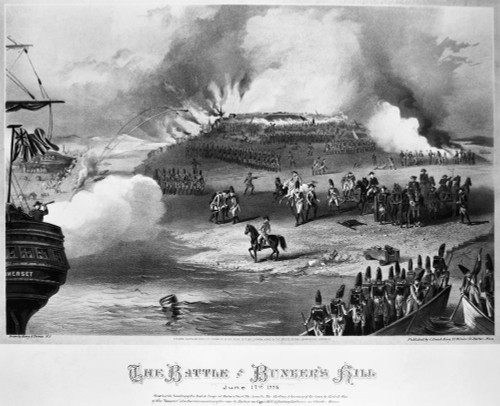 Bunker Hill, 1775. /Nthe British Attack On Bunker Hill, Boston, Massachusetts, 17 June 1775. Lithograph, American, 1875. Poster Print by Granger Collection - Item # VARGRC0016298