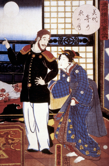Sailor And Courtesan, 1861. /Nwestern Sailor And Courtesan In Yokohama'S Entertainment District: Japanese Woodblock Print, 1861. Poster Print by Granger Collection - Item # VARGRC0027457