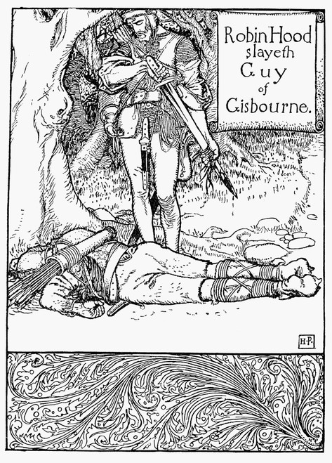 Robin Hood. /Nrobin Hood Slays Guy Of Gisbourne. Pen And Ink Drawing By Howard Pyle From 'The Merry Adventures Of Robin Hood,' 1883. Poster Print by Granger Collection - Item # VARGRC0048798