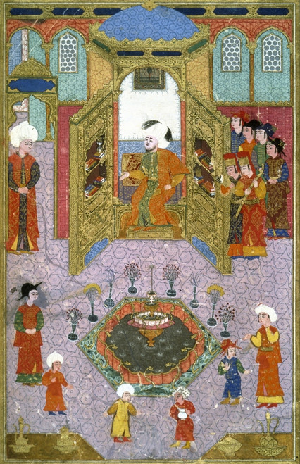 Ottoman Empire: Library. /Nsultan Murad Iii (1546-1595) In His Library. Turkish Miniature, C1582. Poster Print by Granger Collection - Item # VARGRC0125610