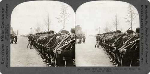 Wwi: Belgian Army. /N'With The Belgian Army At The Front - Inspecting Of Rifles.' Stereograph, C1915. Poster Print by Granger Collection - Item # VARGRC0324989
