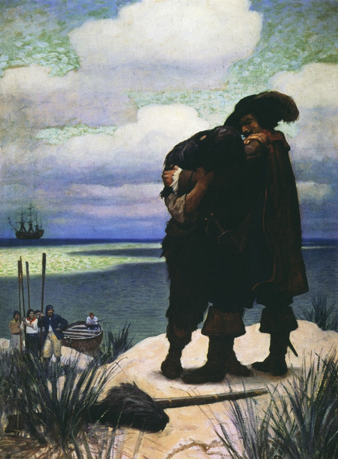 Robinson Crusoe, 1920. /Nwritten By Daniel Defoe. Illustration For 1920 Edition By N.C. Wyeth. Poster Print by Granger Collection - Item # VARGRC0011055 Robinson Crusoe, 1920. /Nwritten By Daniel Defoe. Illustration For 1920 Edition By N.C. Wyeth. Poster Print by Granger Collection - Item # VARGRC0011055