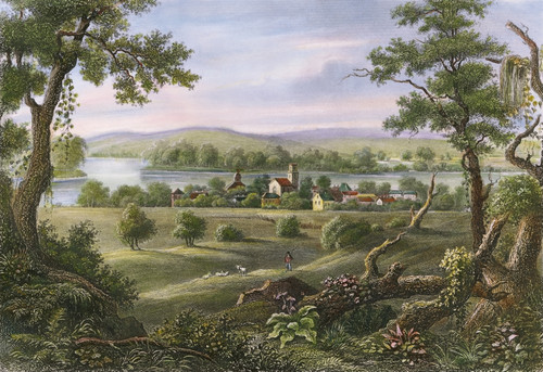 New Harmony, C1855. /Na Communal Society Established By The Harmony Society And Developed By Robert Owen. Steel Engraving, C1855. Poster Print by Granger Collection - Item # VARGRC0008997