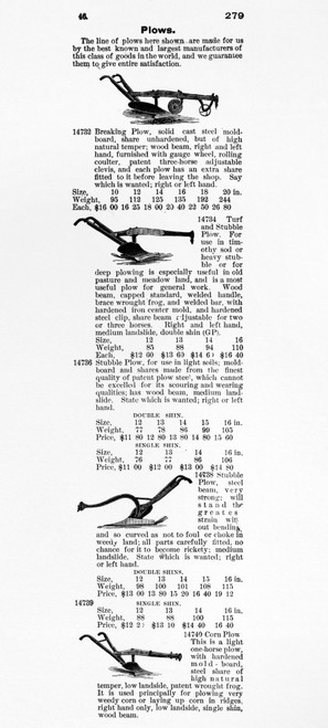 Plow Advertisement, C1890. /Npage From A Montgomery Ward Mail-Order Catalogue, C1890. Poster Print by Granger Collection - Item # VARGRC0172804