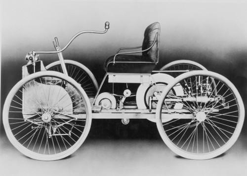 Automobile: An 1896 Ford. /Nthe Quadricycle Of 1896, The First Automobile Built By Henry Ford, Powered By A Two-Cylinder Gasoline Engine And Attaining A Maximum Speed Of 20 Miles Per Hour. Poster Print by Granger Collection - Item # VARGRC0030109