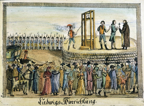 Louis Xvi: Execution. /Nexecution Of King Louis Xvi Of France, Jan. 21, 1793. Contemporary German Colored Etching. Poster Print by Granger Collection - Item # VARGRC0011288