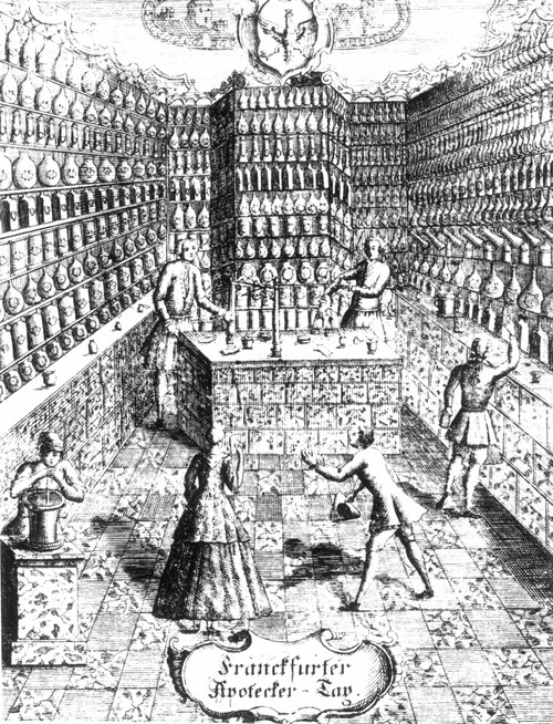 Apothecary Shop, 1688. /Nfrankfurt, Germany. Etching, 1688. Poster Print by Granger Collection