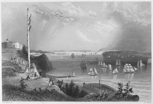 New York Bay, 1838. /Nview Of New York Bay From The Telegraph Station On Staten Island. Steel Engraving, 1838. Poster Print by Granger Collection - Item # VARGRC0092459
