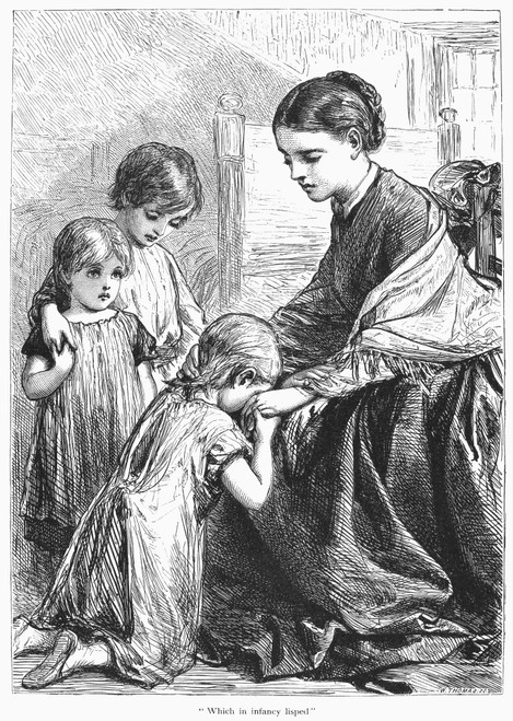 Children In Poverty. /Nwood Engraving, American, 1872. Poster Print by Granger Collection - Item # VARGRC0093521