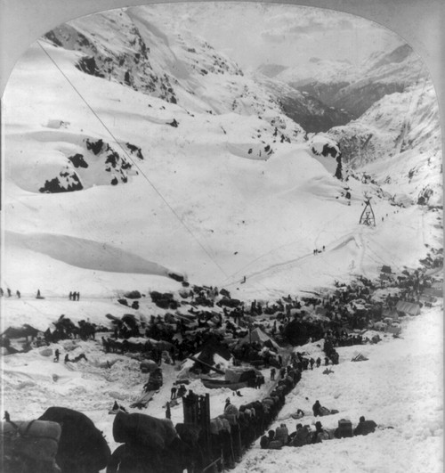 Alaska: Chilcoot Pass, C1898./Nminers And Packers Climbing The 'Golden Stair' Trail, Chilcoot Pass, Alaska. Photograph, C 1898. Poster Print by Granger Collection - Item # VARGRC0116195