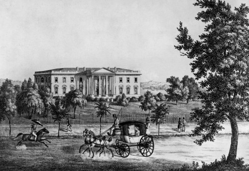 D.C.: White House, C1841. /Nthe North Front Of The White House, Washington, D.C., Facing Pennsylvania Avenue. Line Engraving, C1841. Poster Print by Granger Collection - Item # VARGRC0165815