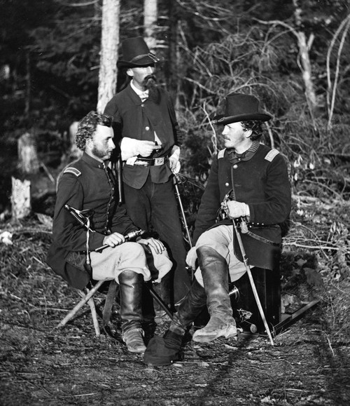 Civil War: Union Officers. /Nlieutenants George Custer, Nicolas Bowen And William G. Jones, Near Yorktown, Virginia. Photograph By James F. Gibson, May 1862. Poster Print by Granger Collection - Item # VARGRC0163157