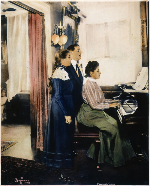 Music At Home, 1900. /Nan American Family Making Music In The Parlor: Oil Over A Photograph, C1900. Poster Print by Granger Collection - Item # VARGRC0066532