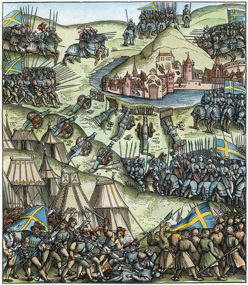 Siege Of A City, C1517./Nforces Of The Holy Roman Emperor Maximilian I Besieging A City. Color German Woodcut, C1517. Poster Print by Granger Collection - Item # VARGRC0009272