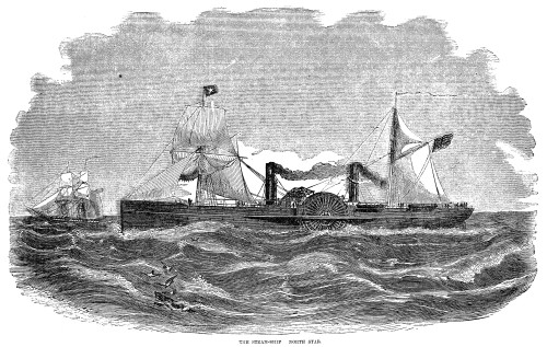 Vanderbilt: Steam Yacht. /Ncornelius Vanderbilt'S Paddle-Box Steam Yacht, 'North Star.' Wood Engraving, American, 1855. Poster Print by Granger Collection - Item # VARGRC0056579
