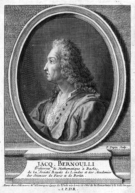 Jacques Bernoulli /N(1654-1705). Swiss Mathematician. Copper Engraving, French, 18Th Century. Poster Print by Granger Collection - Item # VARGRC0049789