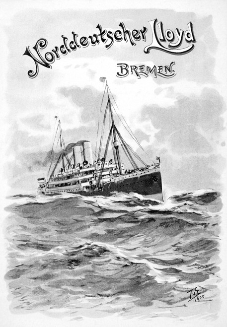 Steamship: Menu, 1901. /Nthe North German Lloyd'S Steamship 'Kaiser Wilhelm Der Grosse,' Depicted On The Cover Of The Onboard Menu And Concert Program, 16 May 1901. Poster Print by Granger Collection - Item # VARGRC0041081