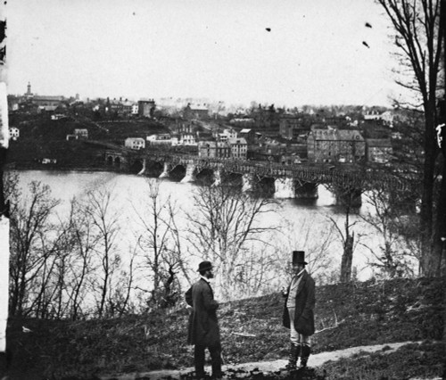 Washington, D.C., C1865. /Nthe Aqueduct Bridge And The Waterfront In Georgetown, Washington, D.C., Viewed From The Virginia Shore. Photographed By William Morris Smith, C1865. Poster Print by Granger Collection - Item # VARGRC0267861