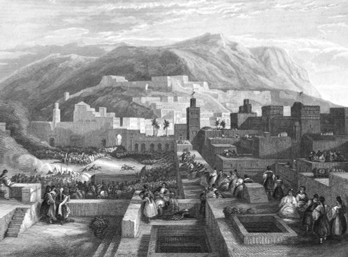 Morocco: Tetouan. /Nview Of The City Of Tetouan, Morocco, With The Rif Mountains In The Background. Steel Engraving, German, Mid-19Th Century. Poster Print by Granger Collection - Item # VARGRC0094520