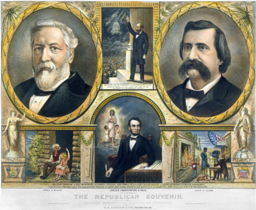 Presidential Campaign, 1884. /Njames G. Blaine And John A. Logan As The Presidential And Vice Presidential Candidates On A Republican Party Lithograph Campaign Poster Of 1884. Poster Print by Granger Collection - Item # VARGRC0010979 Presidential Campaign, 1884. /Njames G. Blaine And John A. Logan As The Presidential And Vice Presidential Candidates On A Republican Party Lithograph Campaign Poster Of 1884. Poster Print by Granger Collection - Item # VARGRC0010979