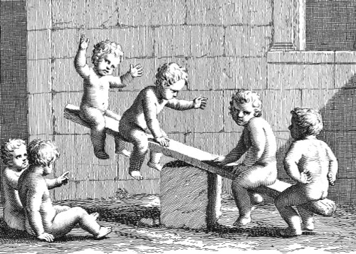 Children: Games & Pastimes. /N'The Seesaw.' Line Engraving, French, 1657. Poster Print by Granger Collection - Item # VARGRC0034366