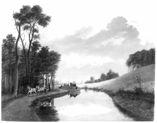 Erie Canal, 1837. /N'Late Afternoon Calm On The Erie Canal': Painting, 1837, By George Harvey. Poster Print by Granger Collection - Item # VARGRC0038453